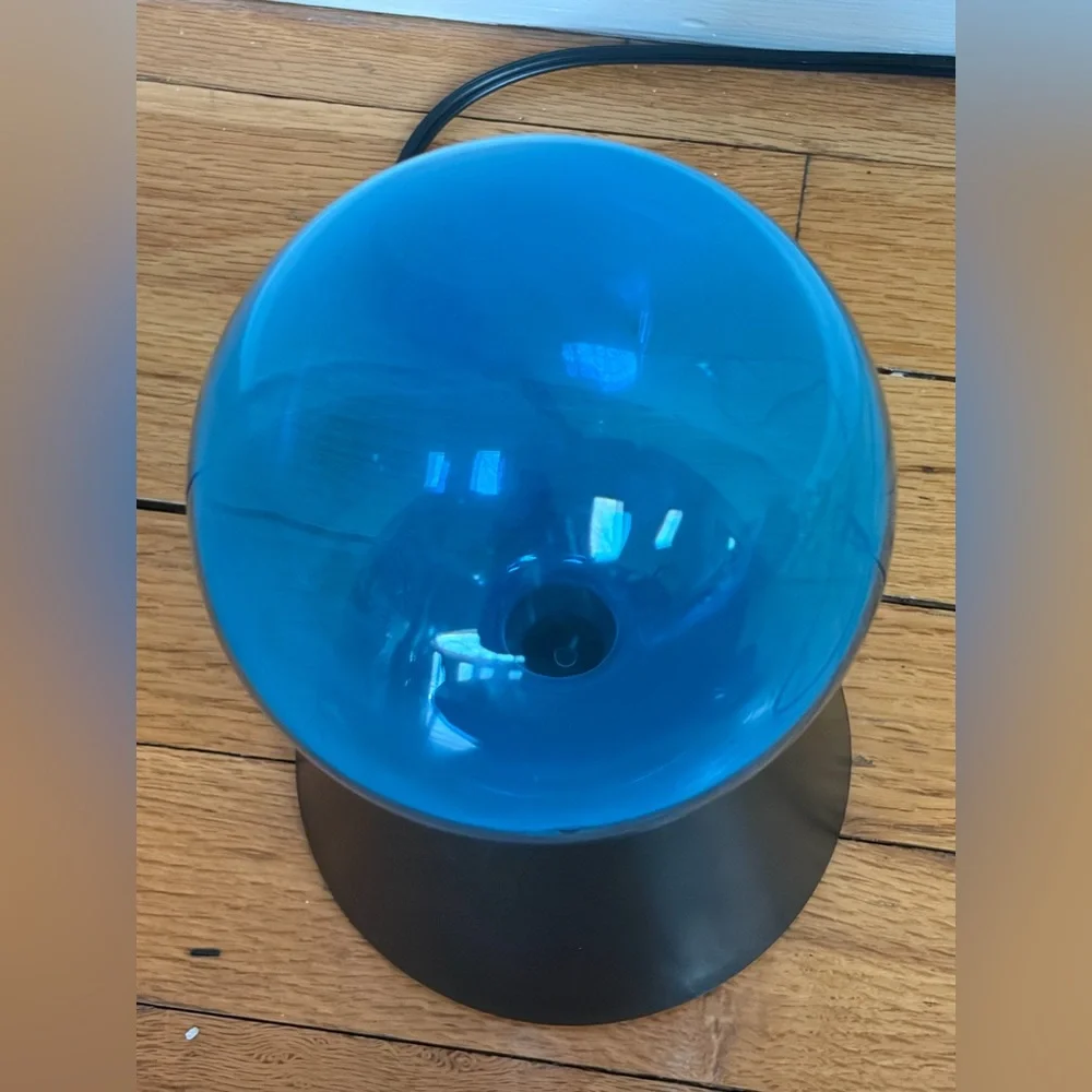 LumiSource Vintage Y2K Blue Glass Sphere Orb Plasma Lamp Light Table Lighting